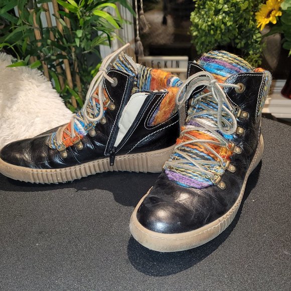 Josef Seibel rainbow thread and leather Maren boots (not available in Canada!) - Picture 2 of 5